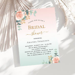 Bridal Shower floral rose gold greenery luxury Invitation