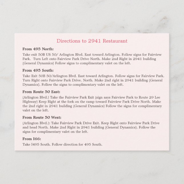 Bridal Shower Floral Stripes Restaurant Direction Invitation Postcard (Front)