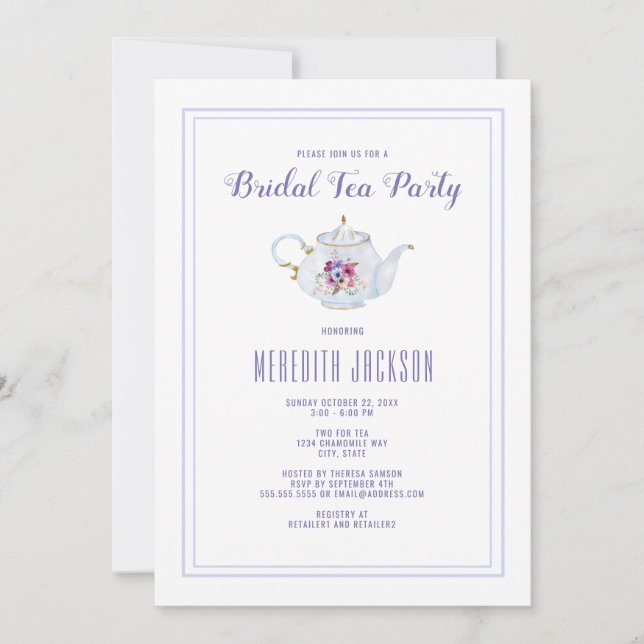 Bridal Shower Floral Tea Party Invitation (Front)