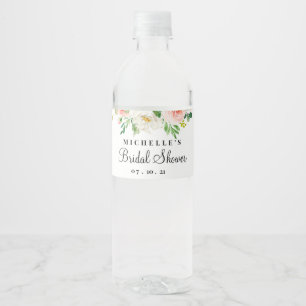 Bridal Shower, Floral Water Bottle Label