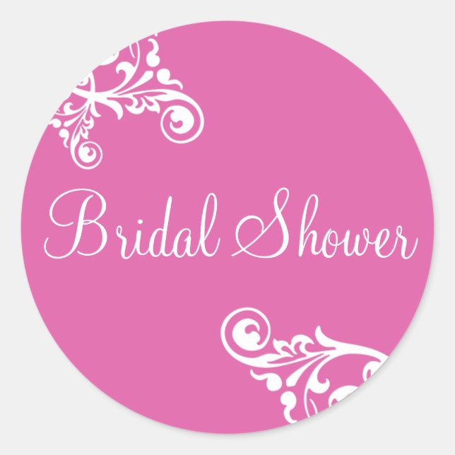 Bridal Shower Flourish Envelope Sticker Seal (Front)