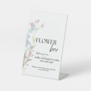 Bridal Shower Flower Bar Pedestal Sign