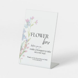 Bridal Shower Flower Bar Pedestal Sign