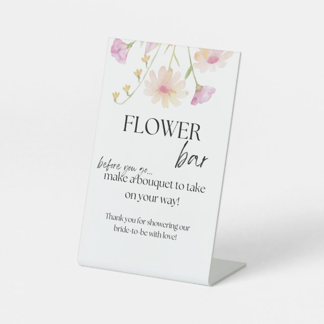 Bridal Shower Flower Bar Sign  (Front)