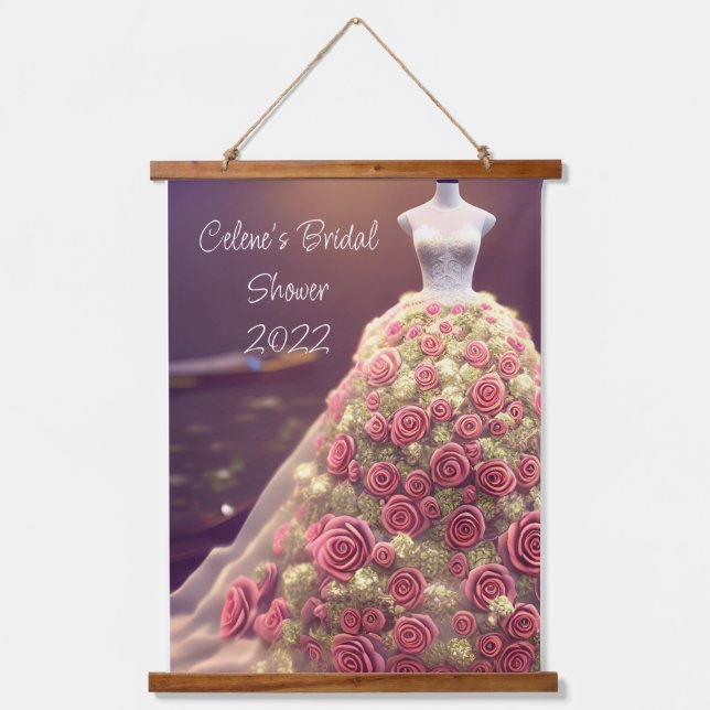 Bridal Shower Flower Dress Hanging Tapestry (Front)