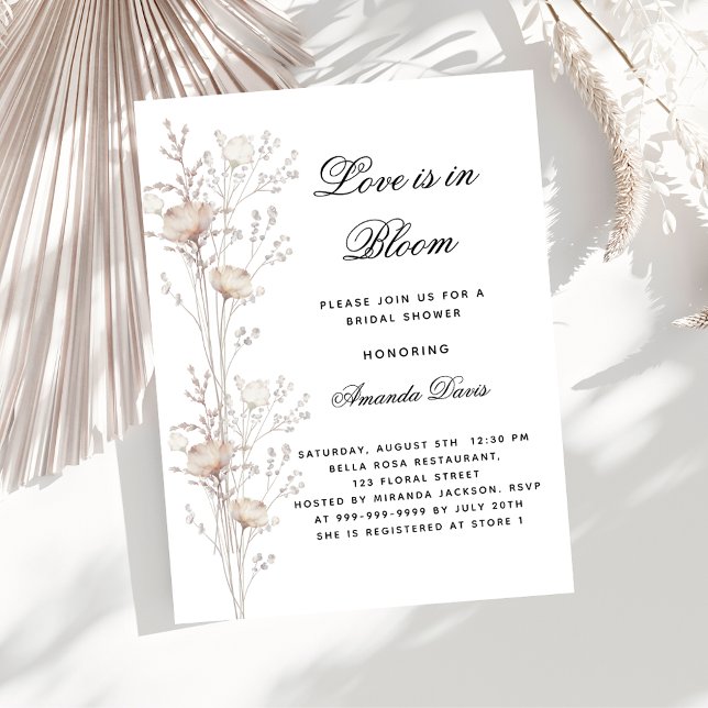 Bridal shower flowers love bloom budget invitation (Creator Uploaded)
