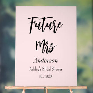 Bridal Shower Future Mrs Blush Pink Acrylic Sign