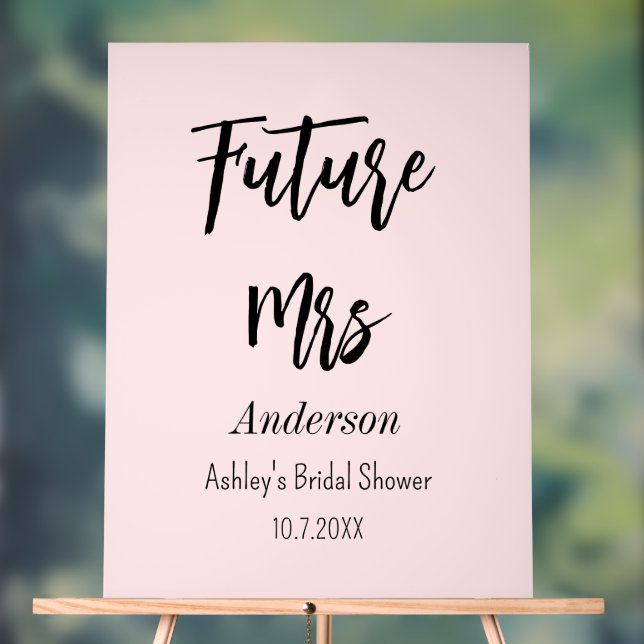 Bridal Shower Future Mrs Blush Pink  Acrylic Sign (Neutral)