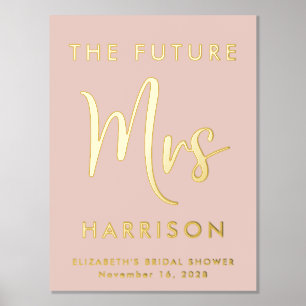 Bridal Shower Future Mrs Blush Pink Foil Prints