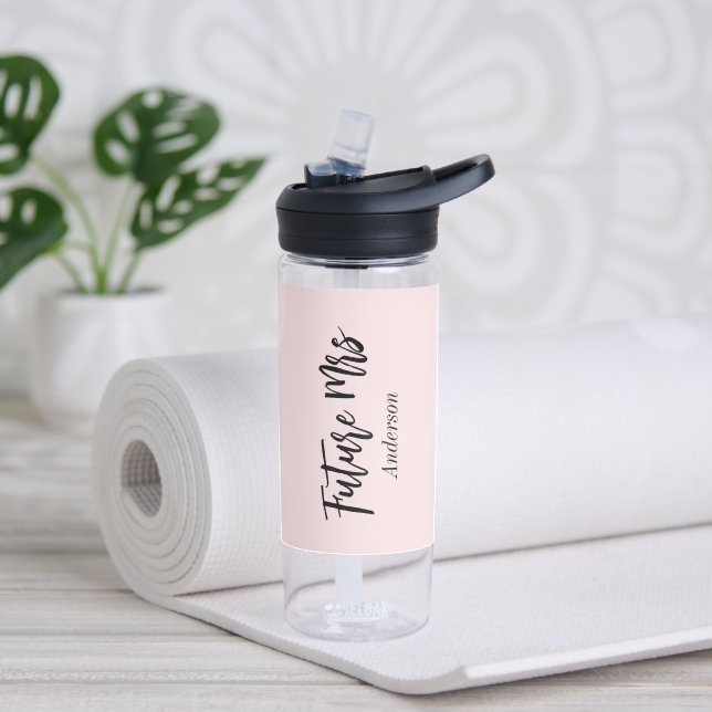 Bridal Shower Future Mrs Blush Pink  Water Bottle (Yoga)