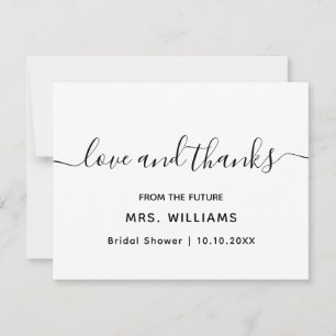 Bridal Shower Future Mrs Chic Stylish Trendy Text Thank You Card