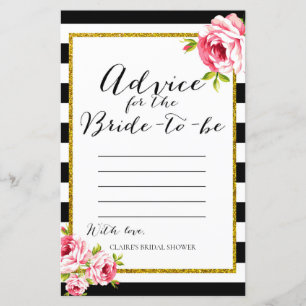 Bridal Shower Game - Advice for Bride