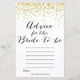 Bridal Shower Game - Advice for Bride