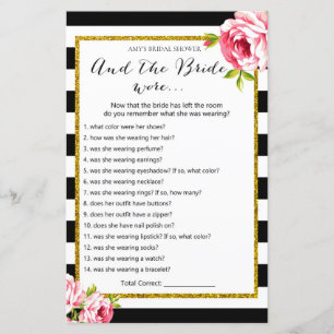 Bridal Shower Game - and the Bride Wore...