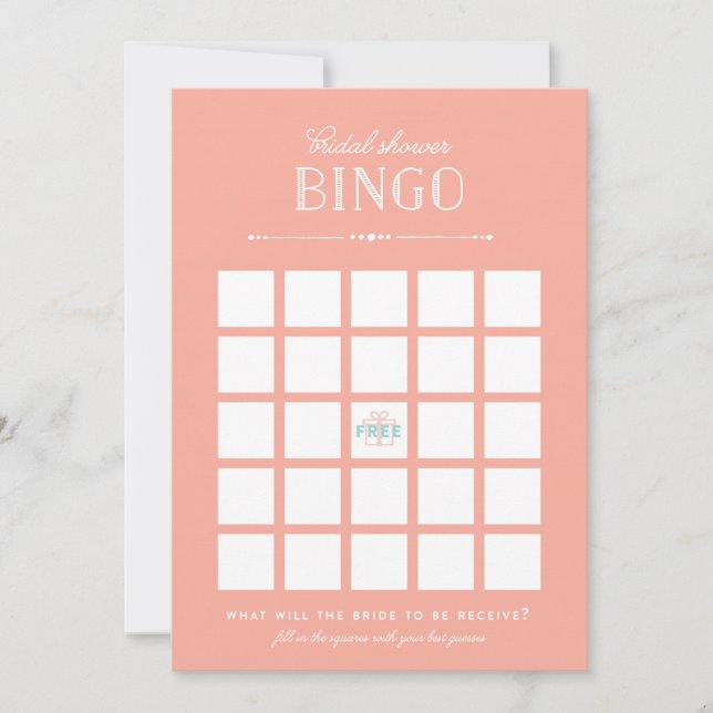 Bridal Shower Game - Bingo (Front)