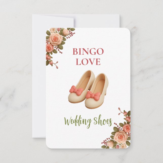 Bridal Shower Game Bingo Card – Wedding Shoes (Front)