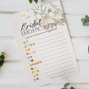 Bridal Shower Game Emoji Pictionary Vintage Floral