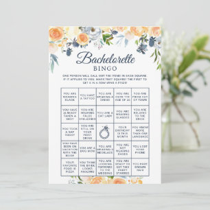 Bridal Shower Game Floral Bachelorette Bingo Card