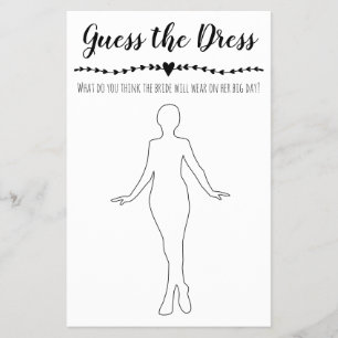 Bridal Shower Game Guess the Dress card