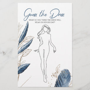 Bridal Shower Game Guess the Dress Card
