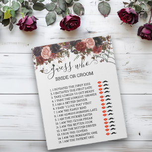 Bridal Shower Game Guess Who Halloween Notepad