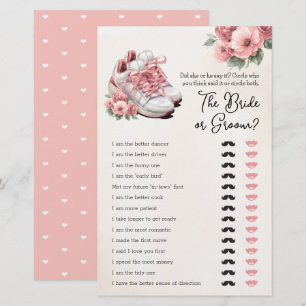 Bridal Shower Game He Said She Said Floral Sneaker