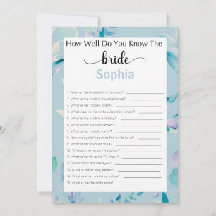 Bridal Shower Game How Well Do You Know The Bride Invitation
