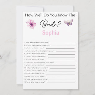 Bridal Shower Game How Well Do You Know The Bride Invitation
