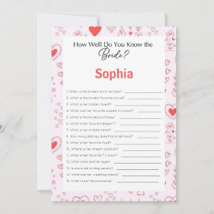 Bridal Shower Game How Well Do You Know The Bride Invitation