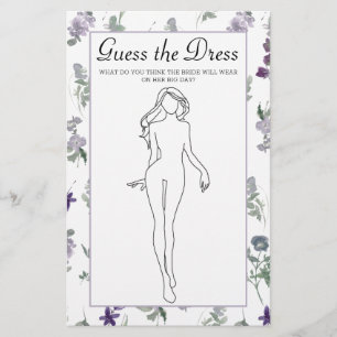 Bridal Shower Game Lavender Floral Guess the Dress Flyer