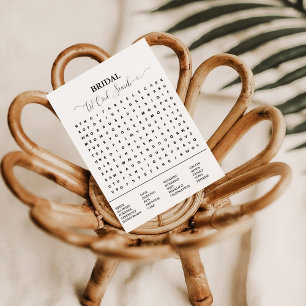 Bridal shower game modern word search game