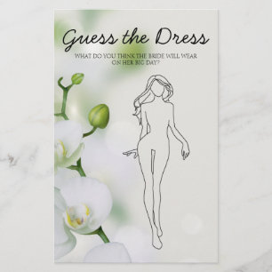 Bridal Shower Game Orchid Flower Guess the Dress Flyer