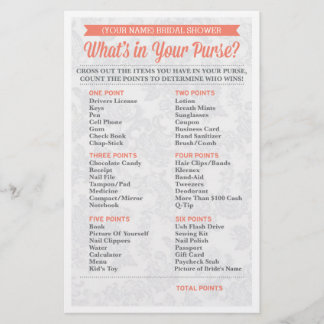 Bridal Shower Game / Personalised / Purse Raid