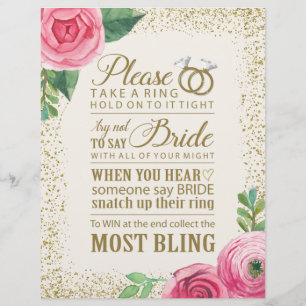 Bridal Shower Game Sign - 8.5x11 Flyer