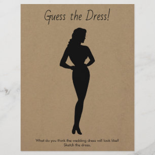 Bridal Shower Game Sketch the Wedding Dress Flyer