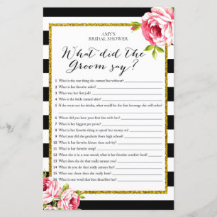 Bridal Shower Game - What did the Groom Say