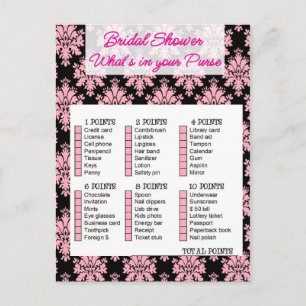 Bridal Shower game, What is your purse Invitation Postcard