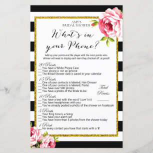 Bridal Shower Game - What's in your Phone