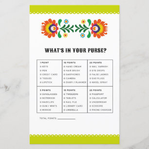 Bridal Shower Game What's In Your Purse Fiesta
