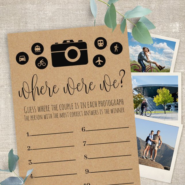 Bridal Shower Game Where Were We Card (Creator Uploaded)
