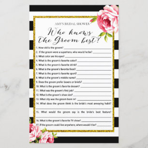 Bridal Shower Game - Who knows Groom Best