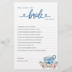 Bridal Shower Game Who Knows the Bride the Best?