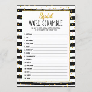 Bridal Shower Game Word Scramble Invitation