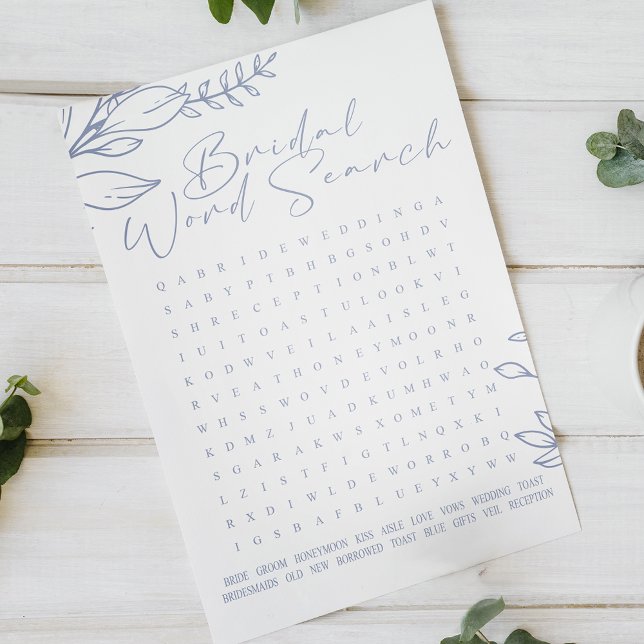 Bridal Shower Game Word Search Periwinkle Flowers (Creator Uploaded)