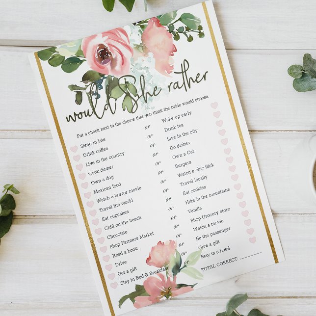 Bridal Shower Game Would She Rather Eggshell Blush (Creator Uploaded)