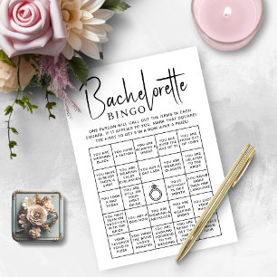 Bridal Shower Games Bachelorette Bingo Card