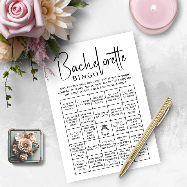 Bridal Shower Games Bachelorette Bingo Card (Bridal Shower Games Bachelorette Bingo Card)