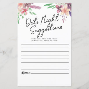 Bridal Shower Games Date Night Suggestions Floral