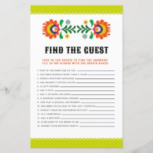 Bridal Shower Games Find The Guest Game Fiesta