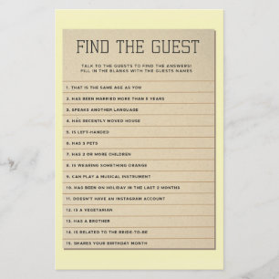 Bridal Shower Games Find The Guest Library Card